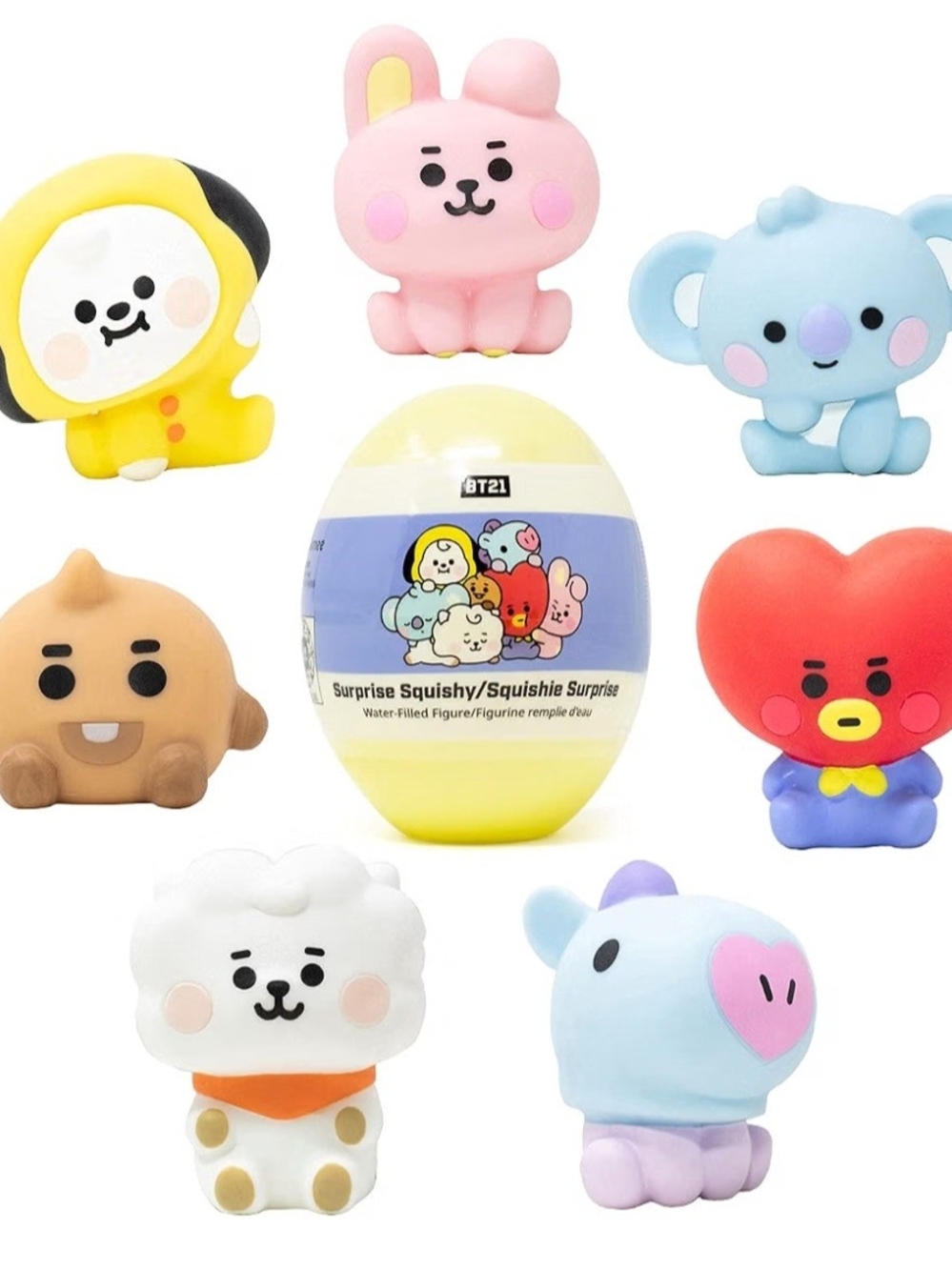 Officially Licensed BT21 Squishy Toy - White & Pink (2pcs)